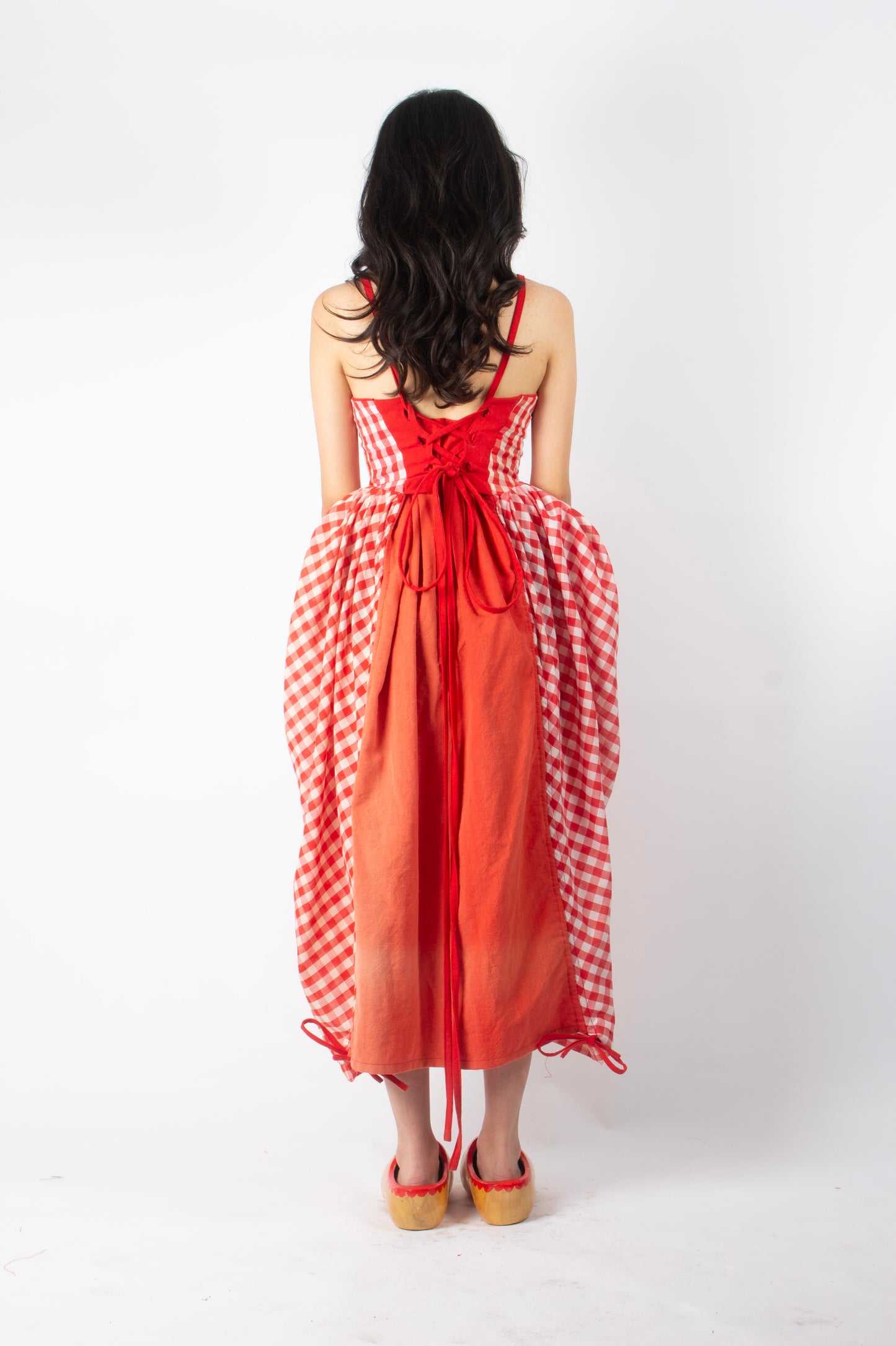 RED GINGHAM BOUFFANT DRESS