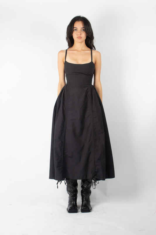 NOIR ADJUSTABLE BOUFFANT DRESS